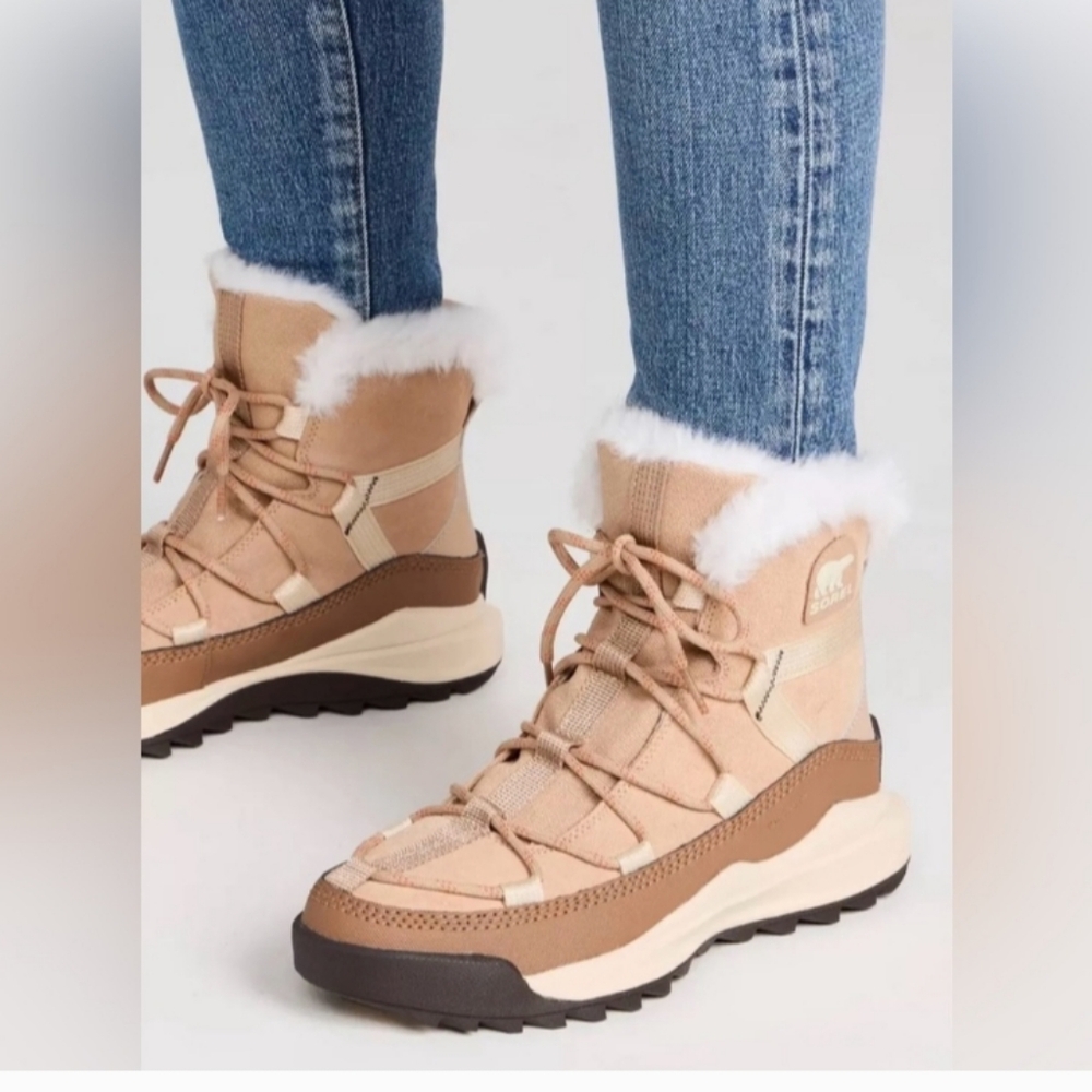 Sorel Ona Rmx Glacy Faux Fur Waterproof Bootie: Color Sea Salt